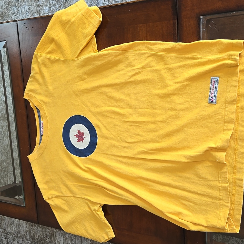 Red Canoe T-Shirt - Yellow/Gold.  Size Large.